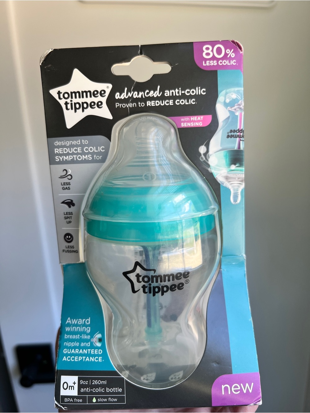 NEW Tommee Tippee Advanced Anti-Colic Baby Bottle 9oz Heat Sensing 🍼✨